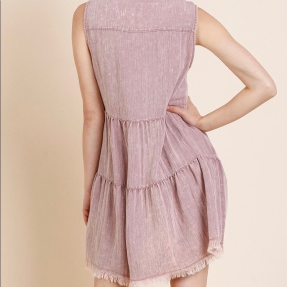 UMGEE Button Down Dress in Light Mauve - Picture 3 of 5